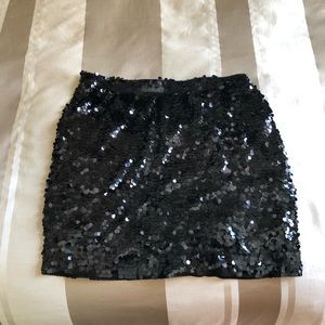 MICHAEL MICHAEL KORS BLACK SEQUIN MINI SKIRT